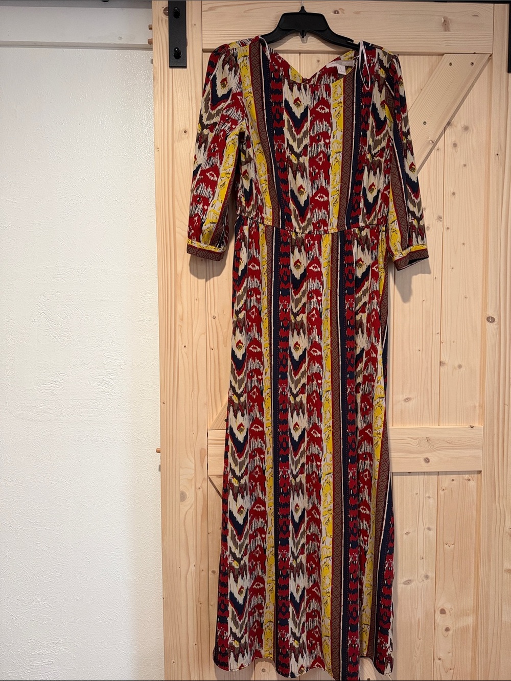 Forever 21 Red, Navy & Yellow Boho Maxi Dress